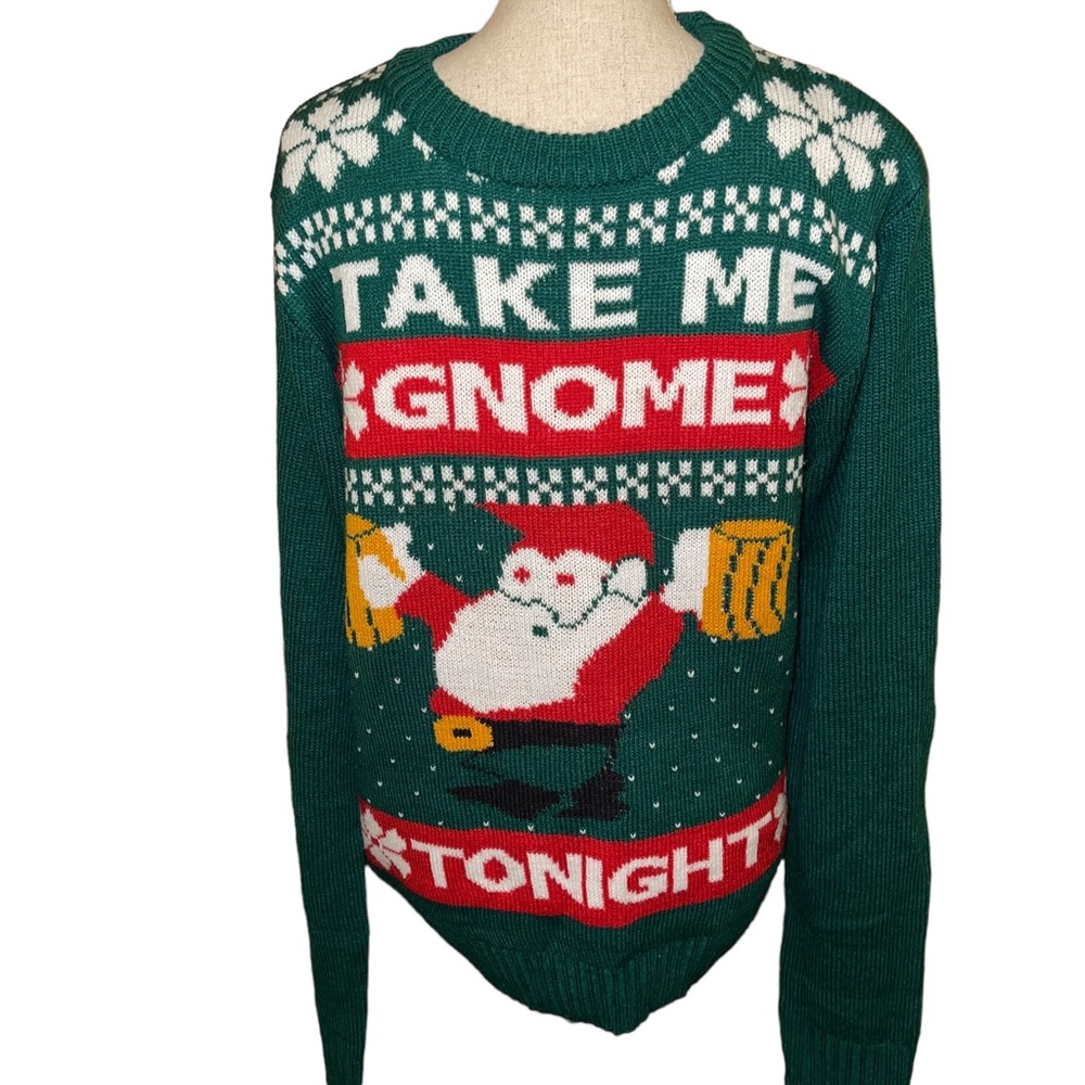 American Stitch Christmas Sweater Men’s Size L Ugly Christmas Sweater Gnomes